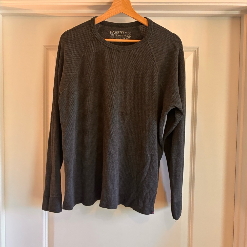Faherty Charcoal Cloud Cotton Top